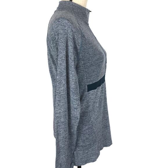 RBX 1/4 Zip Pullover Top Blue Heathered Athletic Long Sleeve Seamless Mens Small - Picture 2 of 11